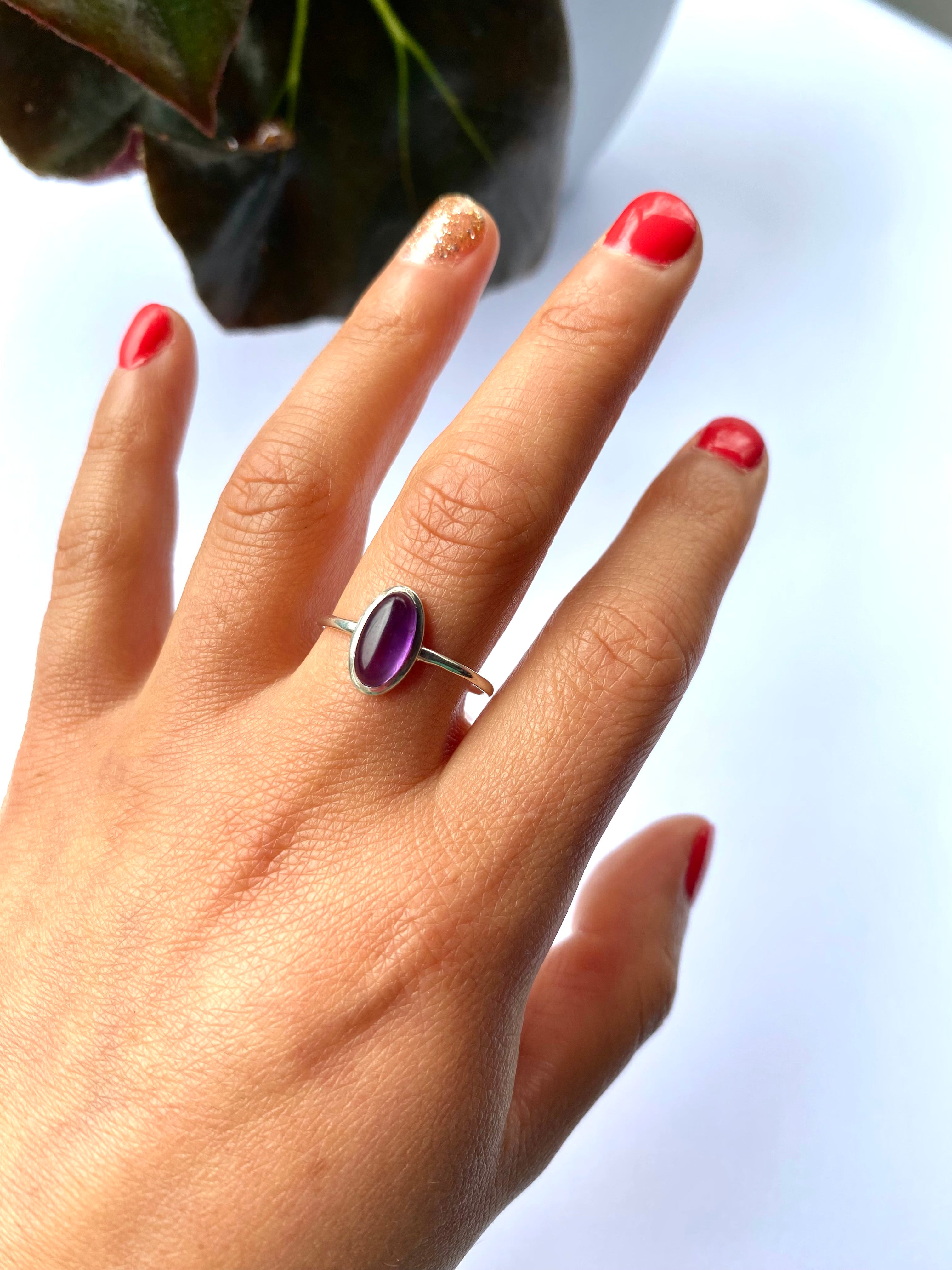 Anillo piedra amatista talla #20
